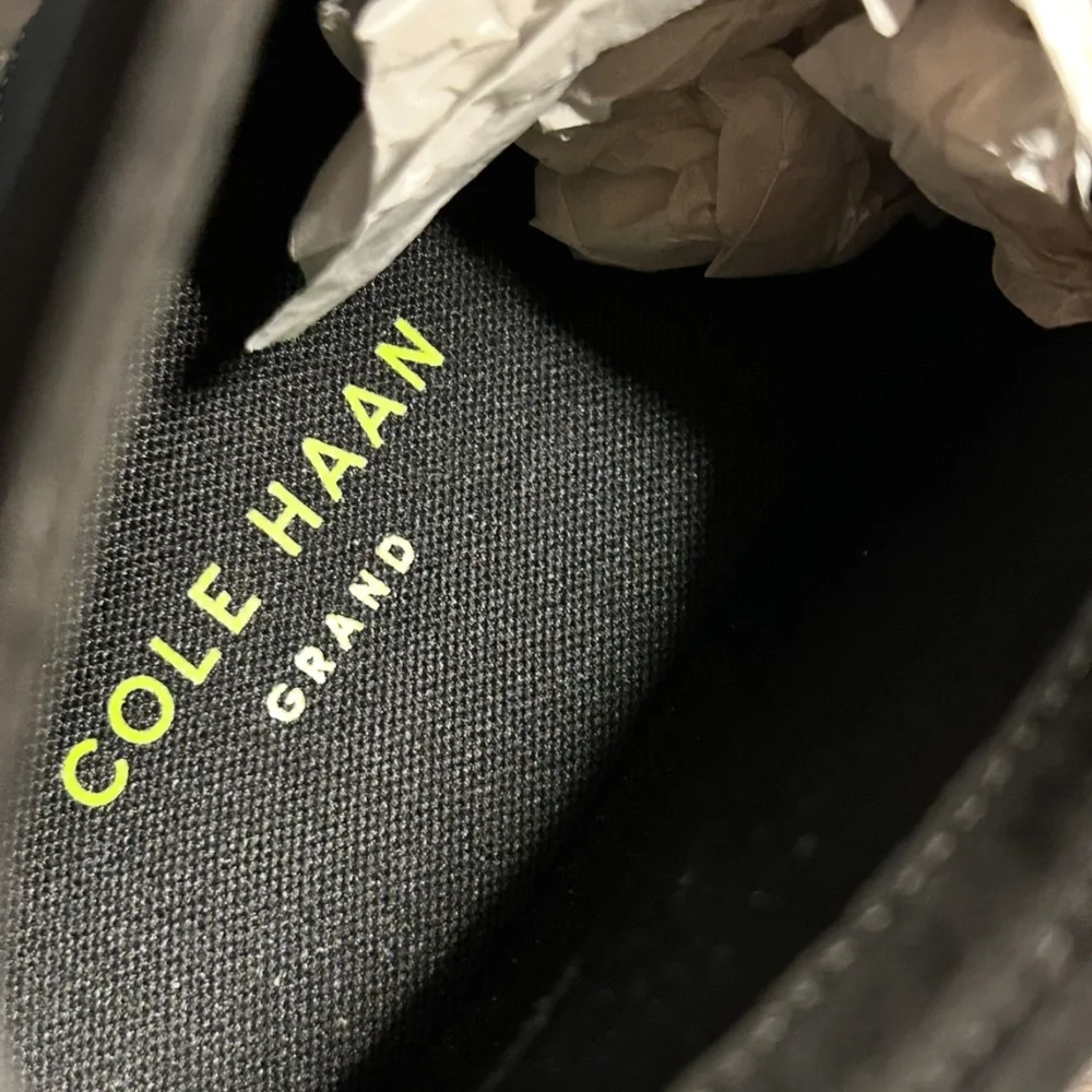 Cole Haan Grand Atlantic Chukka Water Resistant Leather Boots Black/Grey Men 8M